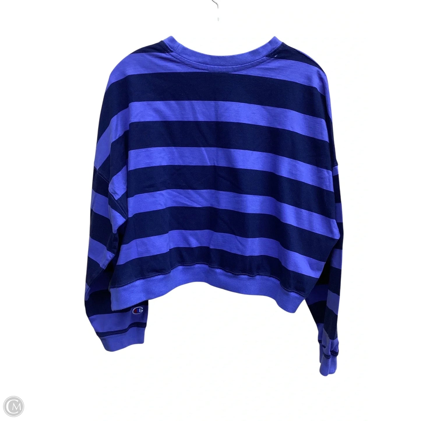 Top Long Sleeve By Champion In Striped Pattern, Size: Xl