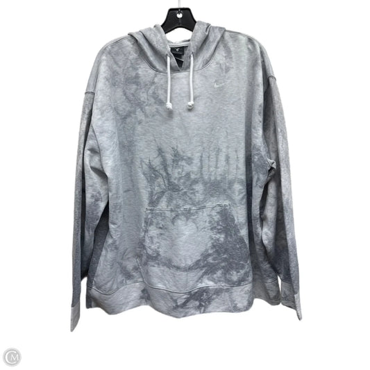 Athletic Sweatshirt Hoodie By Nike In Grey, Size: 1x