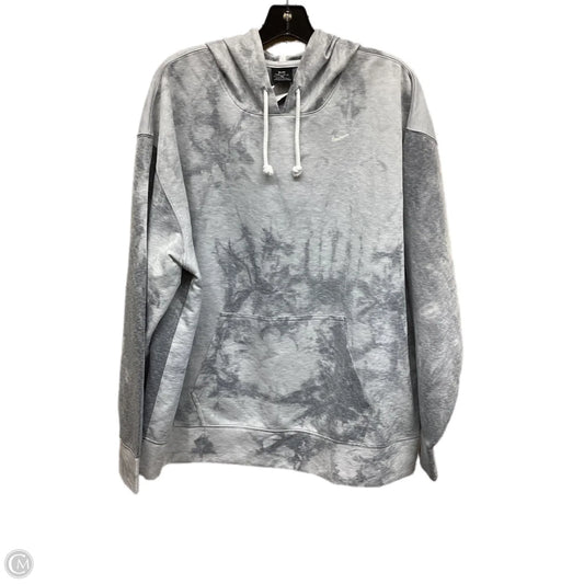 Athletic Sweatshirt Hoodie By Nike In Grey, Size: 1x