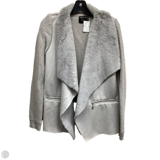 Sweater Cardigan By Clothes Mentor In Grey, Size: M