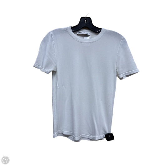 Top Short Sleeve By Zara In White, Size: M