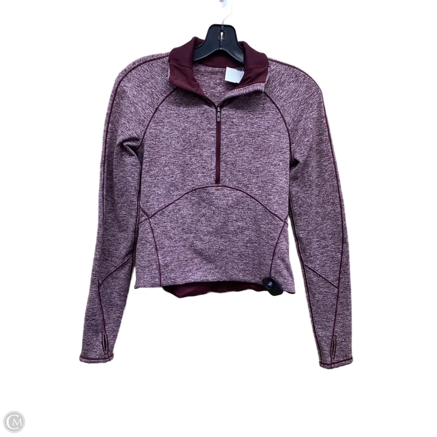 Athletic Top Long Sleeve Collar By Lululemon In Maroon, Size: 4