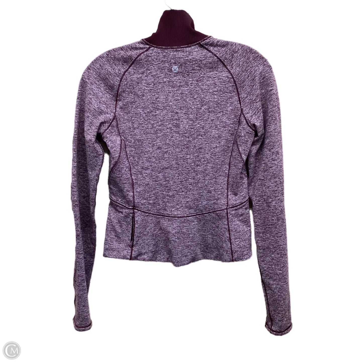 Athletic Top Long Sleeve Collar By Lululemon In Maroon, Size: 4