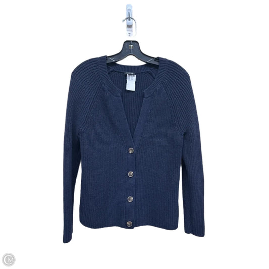 Sweater Cardigan By Talbots In Navy, Size: M