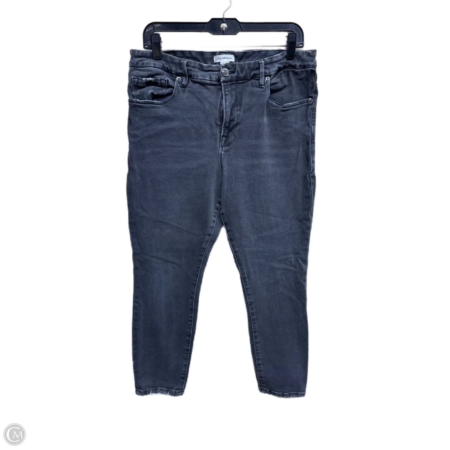 Jeans Straight By Good American In Black Denim, Size: 14
