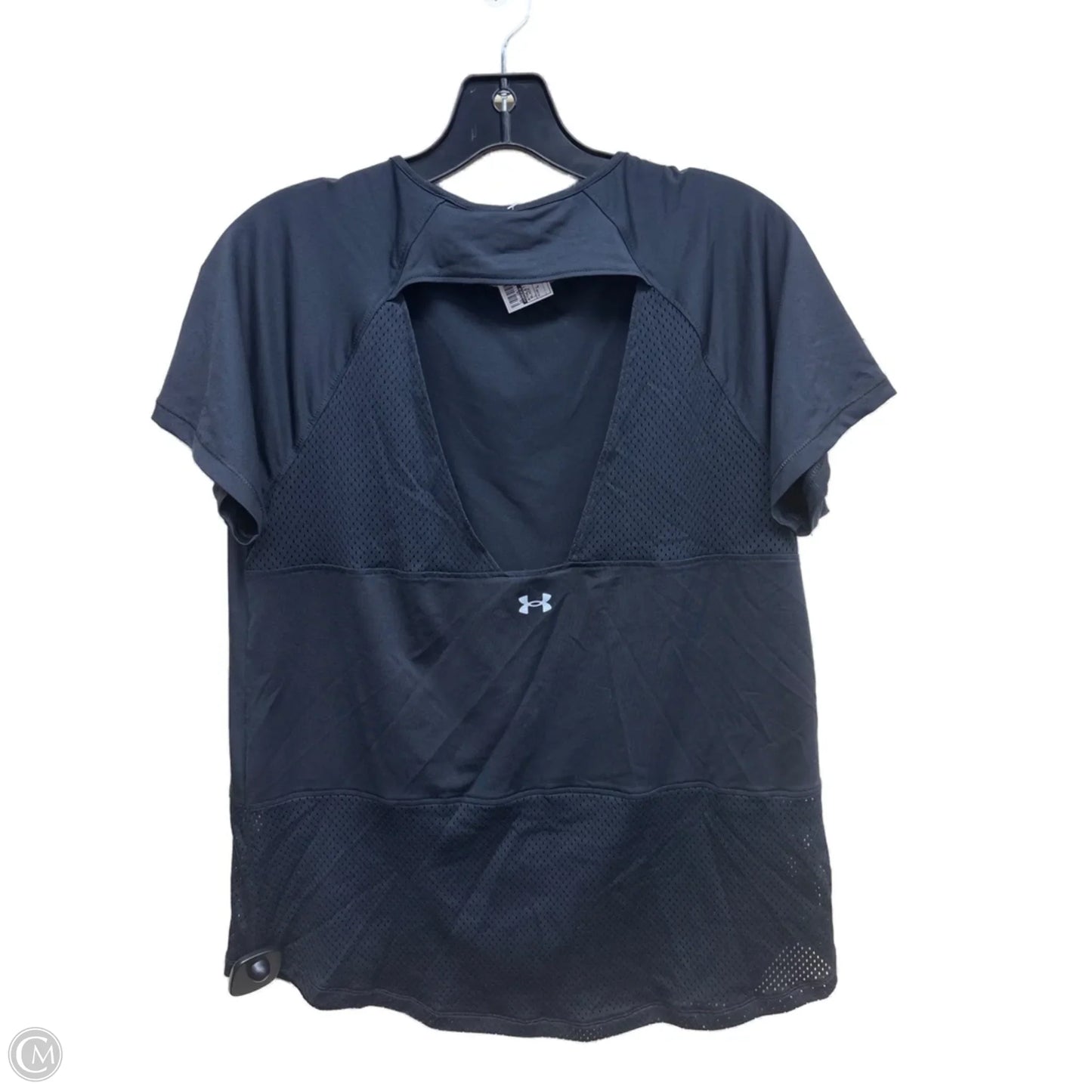 Athletic Top Short Sleeve By Under Armour In Black, Size: L
