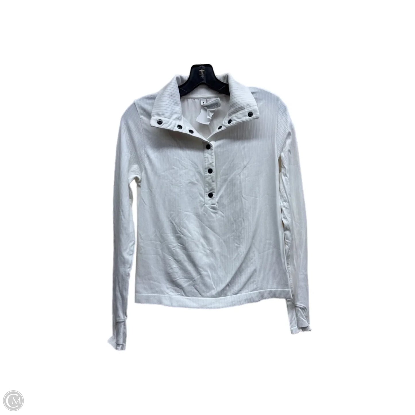 Athletic Top Long Sleeve Collar By Athleta In White, Size: M