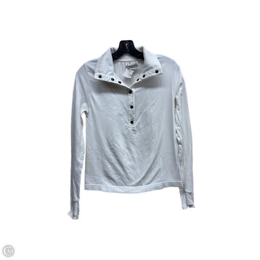 Athletic Top Long Sleeve Collar By Athleta In White, Size: M