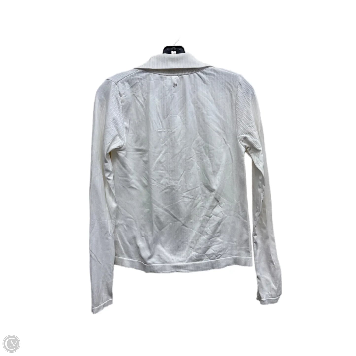 Athletic Top Long Sleeve Collar By Athleta In White, Size: M