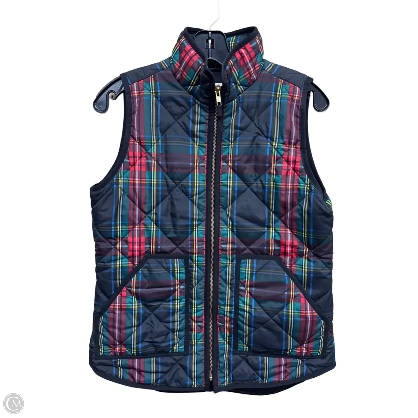 Vest Puffer & Quilted By J. Crew In Plaid Pattern, Size: Xs