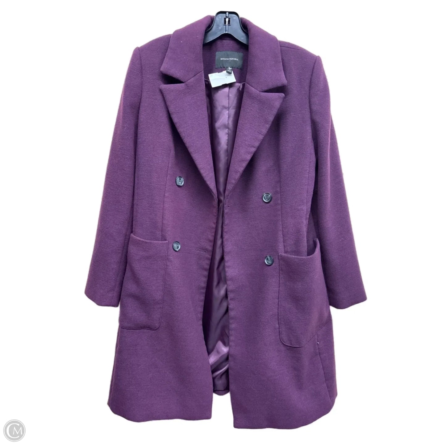 Coat Peacoat By Banana Republic In Purple, Size: S