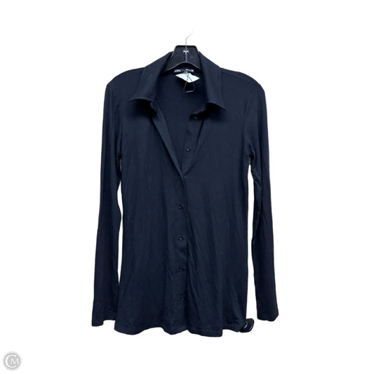 Top Long Sleeve By Zara In Black, Size: S
