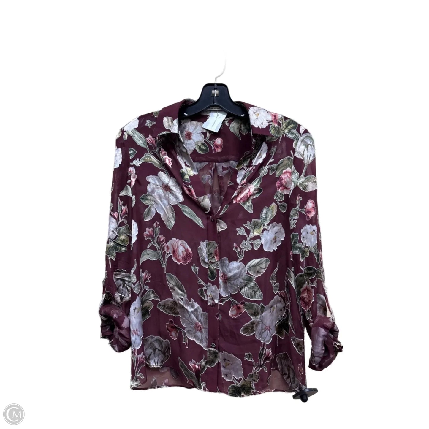 Top Long Sleeve Designer By Alice + Olivia In Floral Print, Size: S