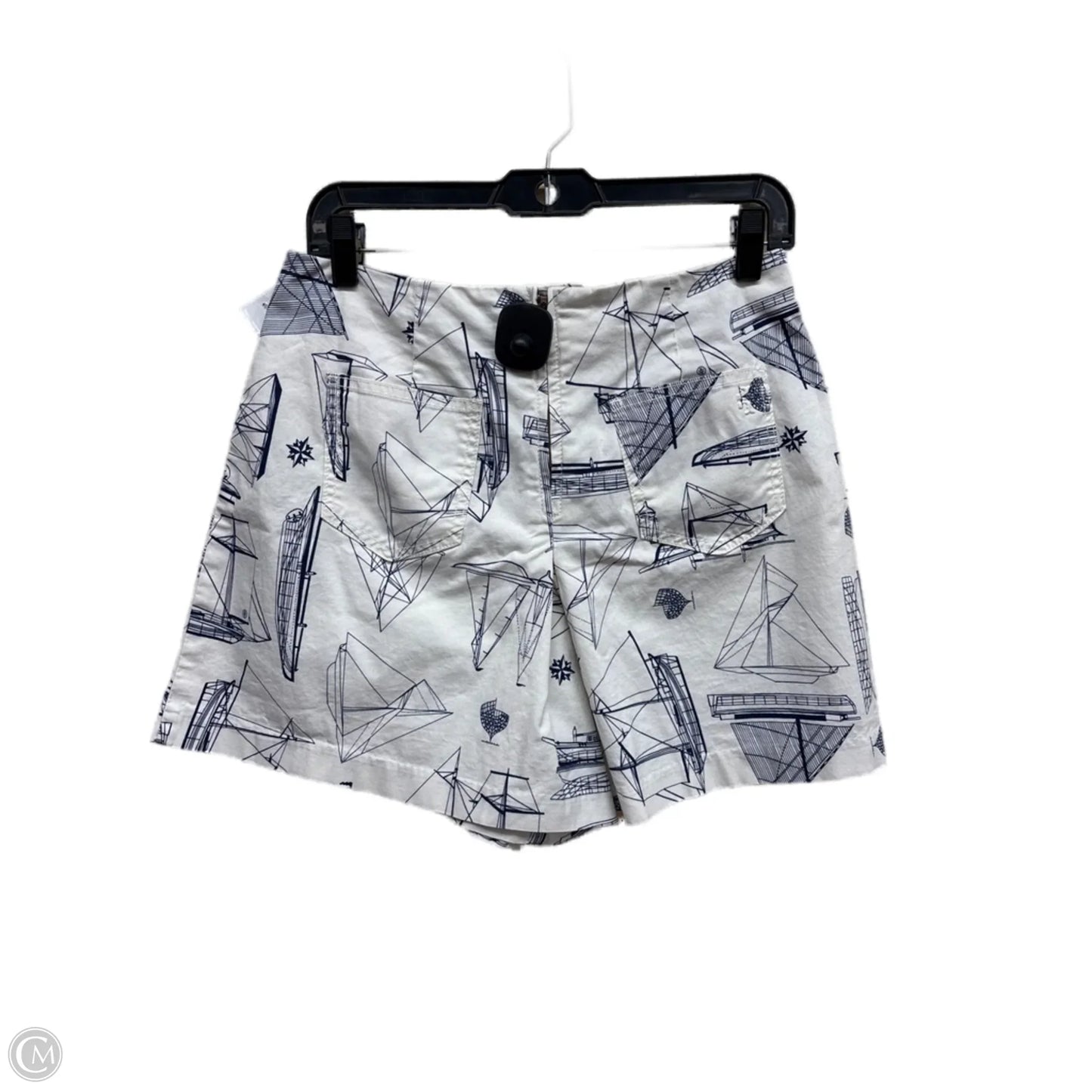 Shorts Designer By Tory Burch In Blue & White, Size: 6