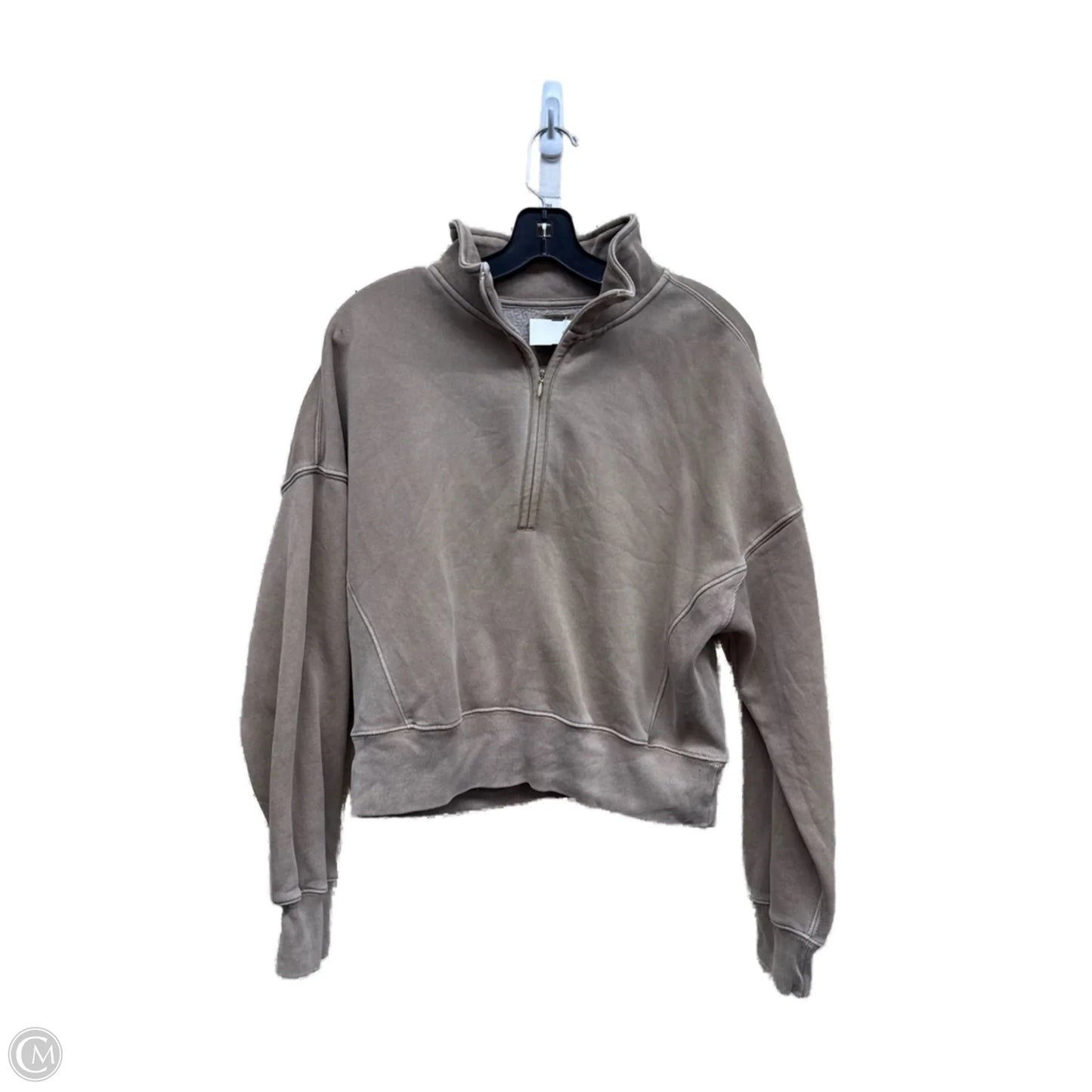 Sweatshirt Collar By Abercrombie And Fitch In Tan, Size: S