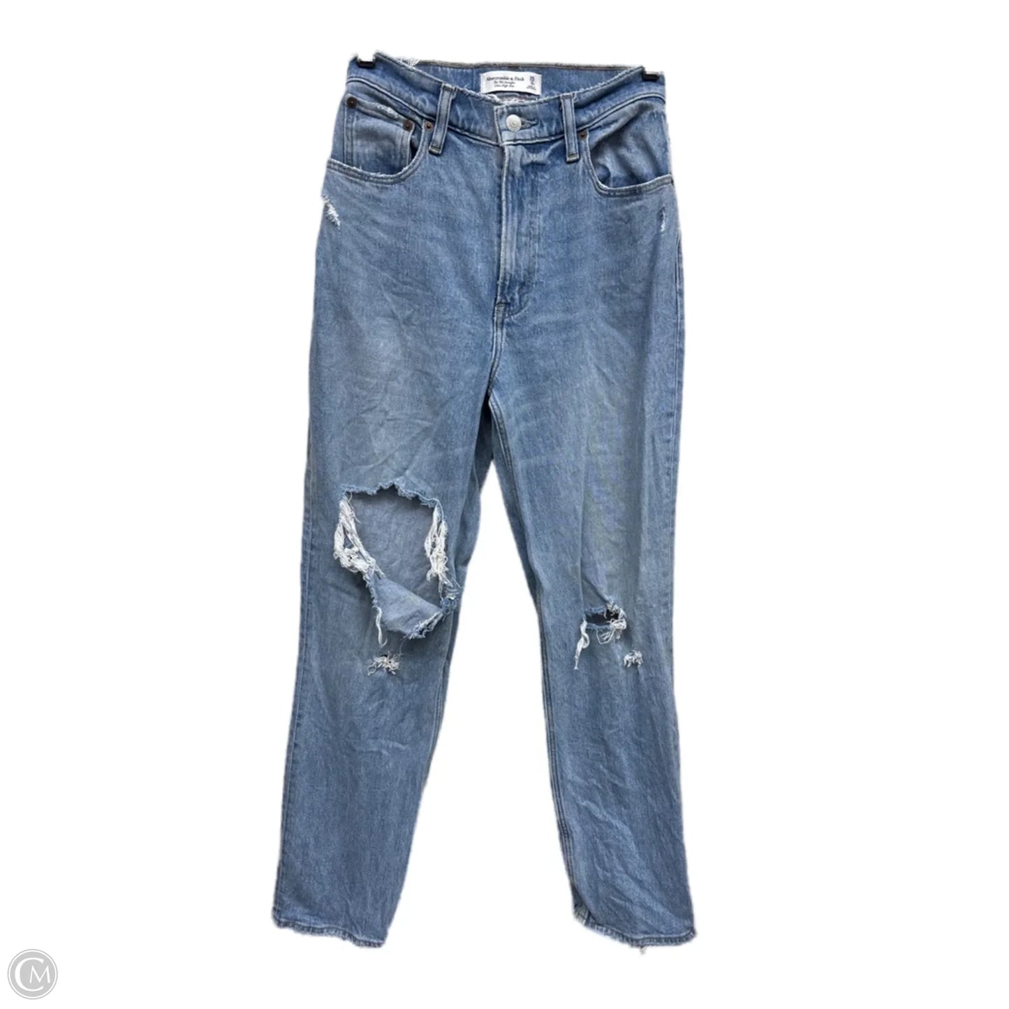 Jeans Straight By Abercrombie And Fitch In Blue Denim, Size: 0