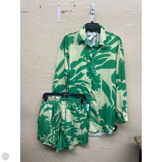 Shorts Set By Clothes Mentor In Green & Yellow, Size: Xs