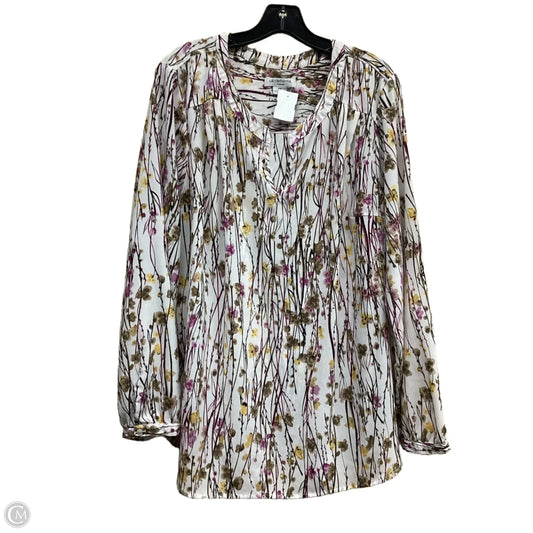 Top Long Sleeve By Liz Claiborne In Floral Print, Size: 2x