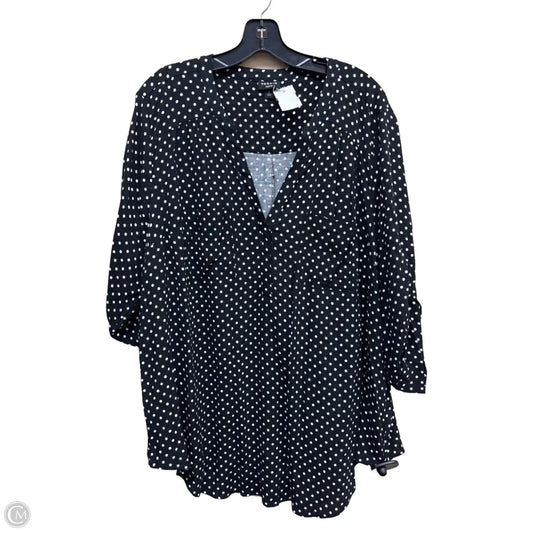 Top Long Sleeve By Torrid In Polkadot Pattern, Size: 2x