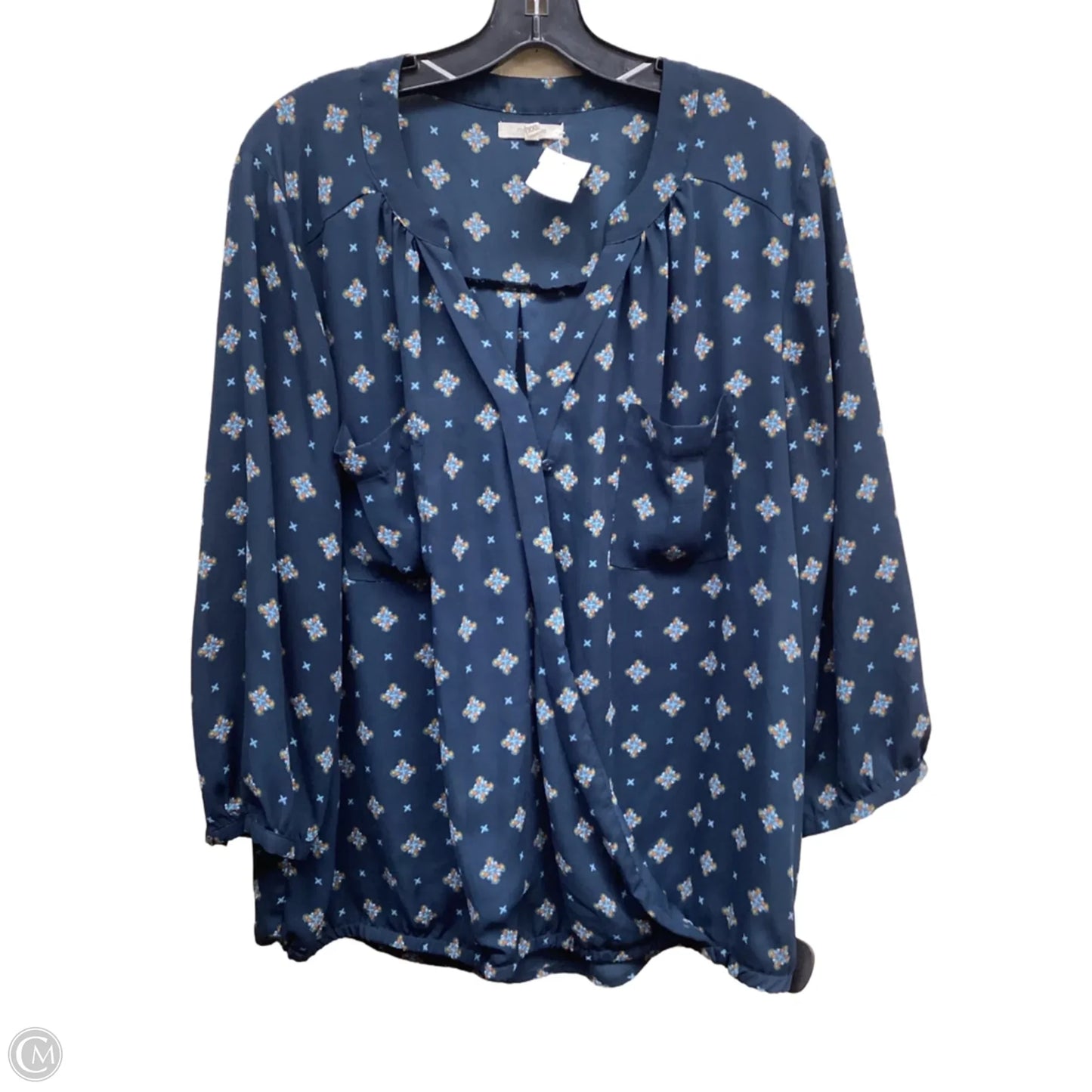 Top Long Sleeve By Maurices In Floral Print, Size: Xxl