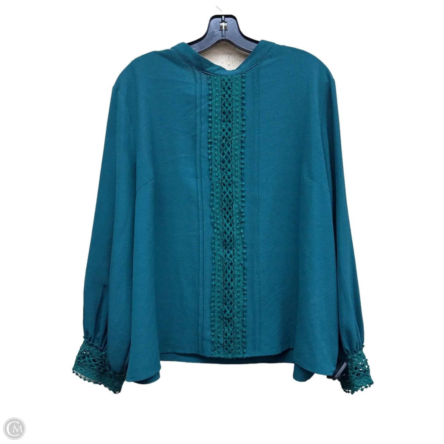 Top Long Sleeve By Shein In Green, Size: 2x