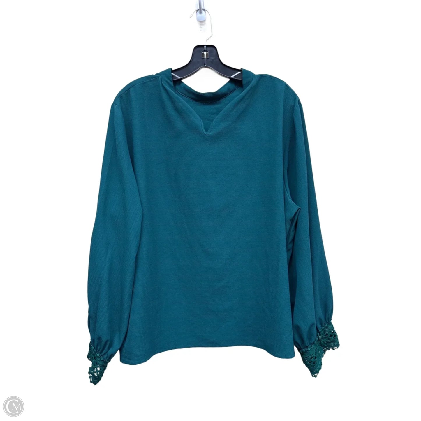 Top Long Sleeve By Shein In Green, Size: 2x