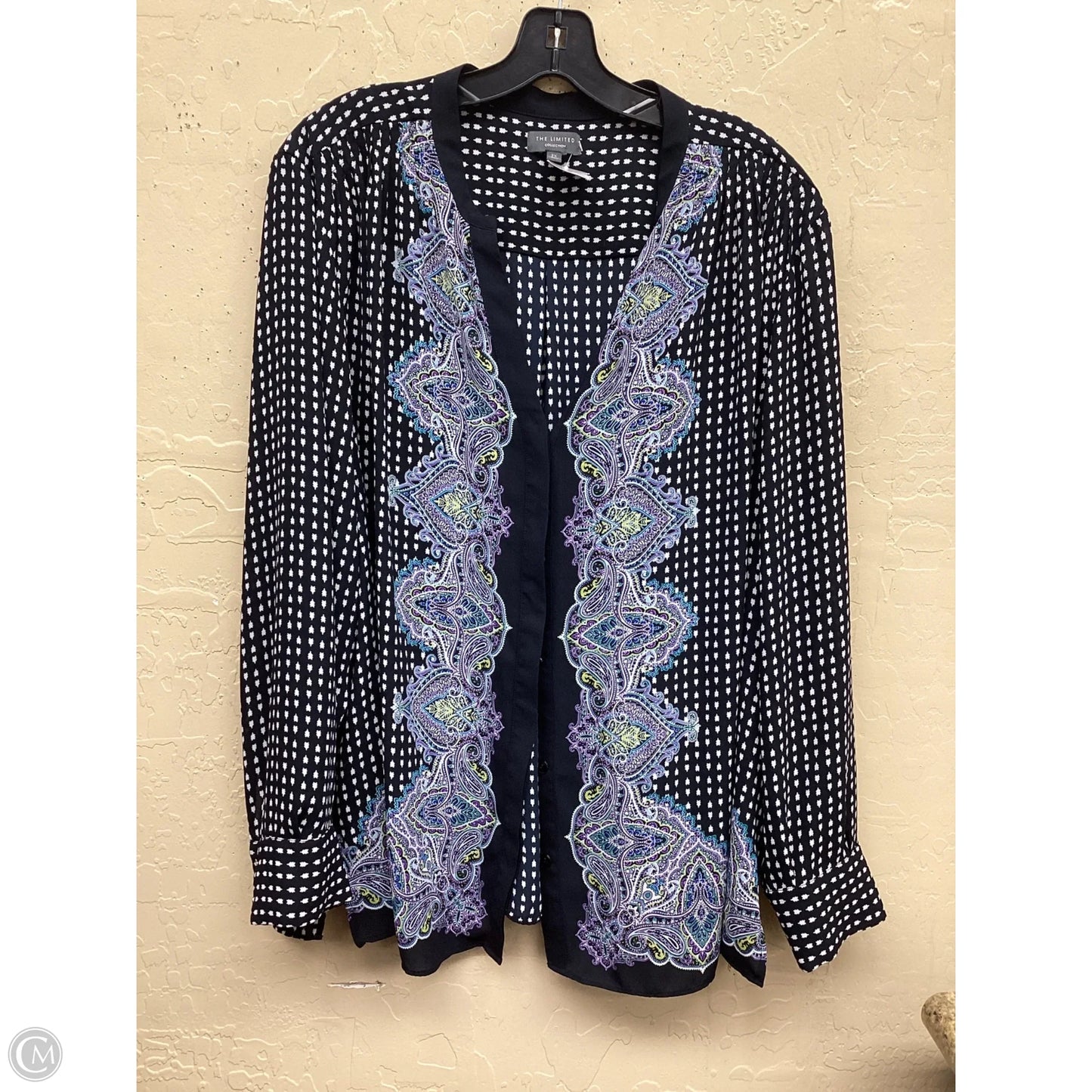 Top Long Sleeve By Limited In Plaid Pattern, Size: 2x