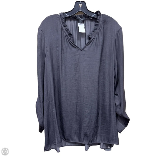 Top Long Sleeve By Simply Vera In Grey, Size: Xxl