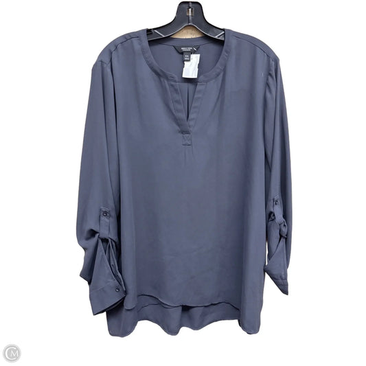Top Long Sleeve By Simply Vera In Grey, Size: Xxl