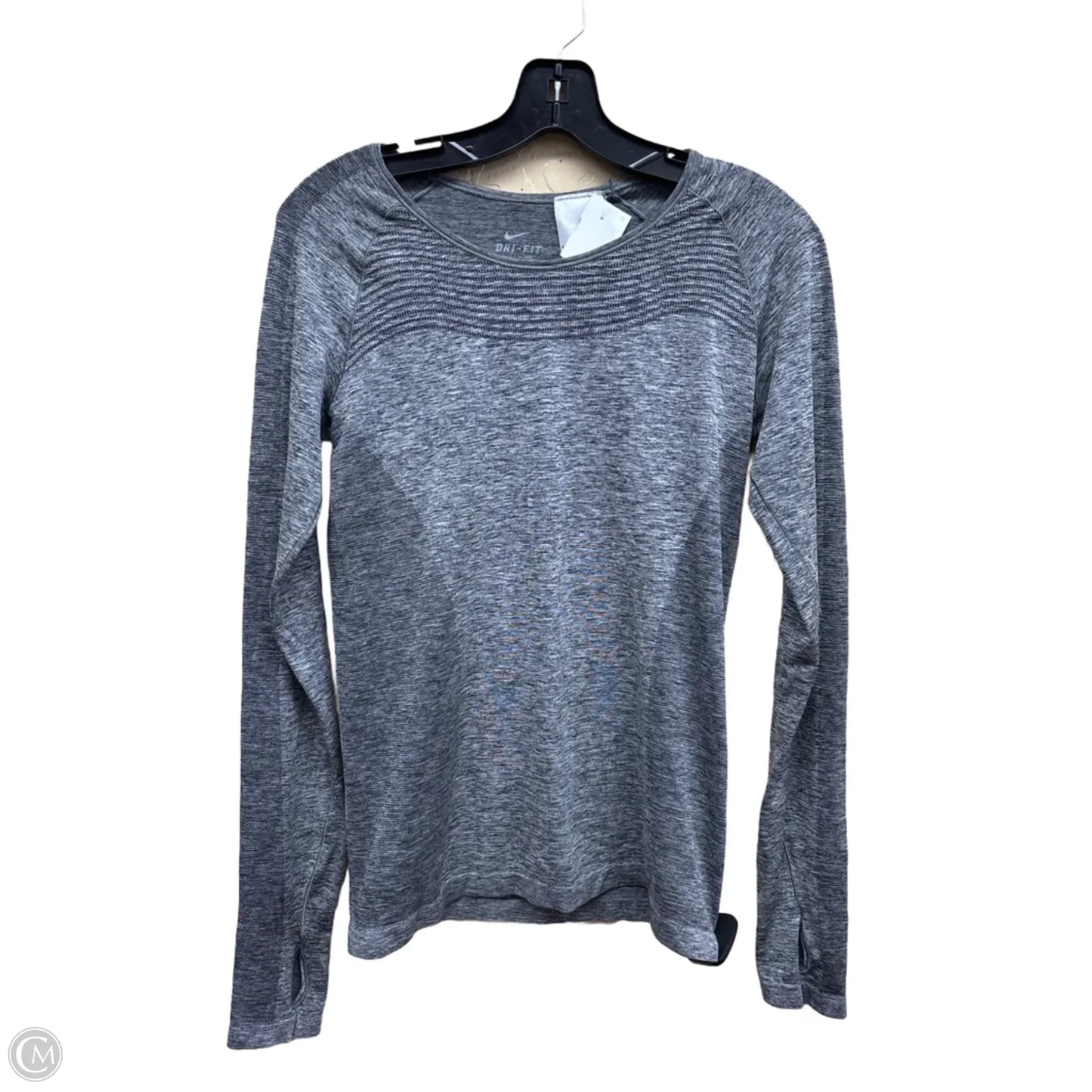 Athletic Top Long Sleeve Crewneck By Nike In Grey, Size: M