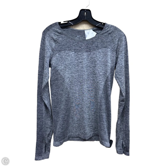 Athletic Top Long Sleeve Crewneck By Nike In Grey, Size: M
