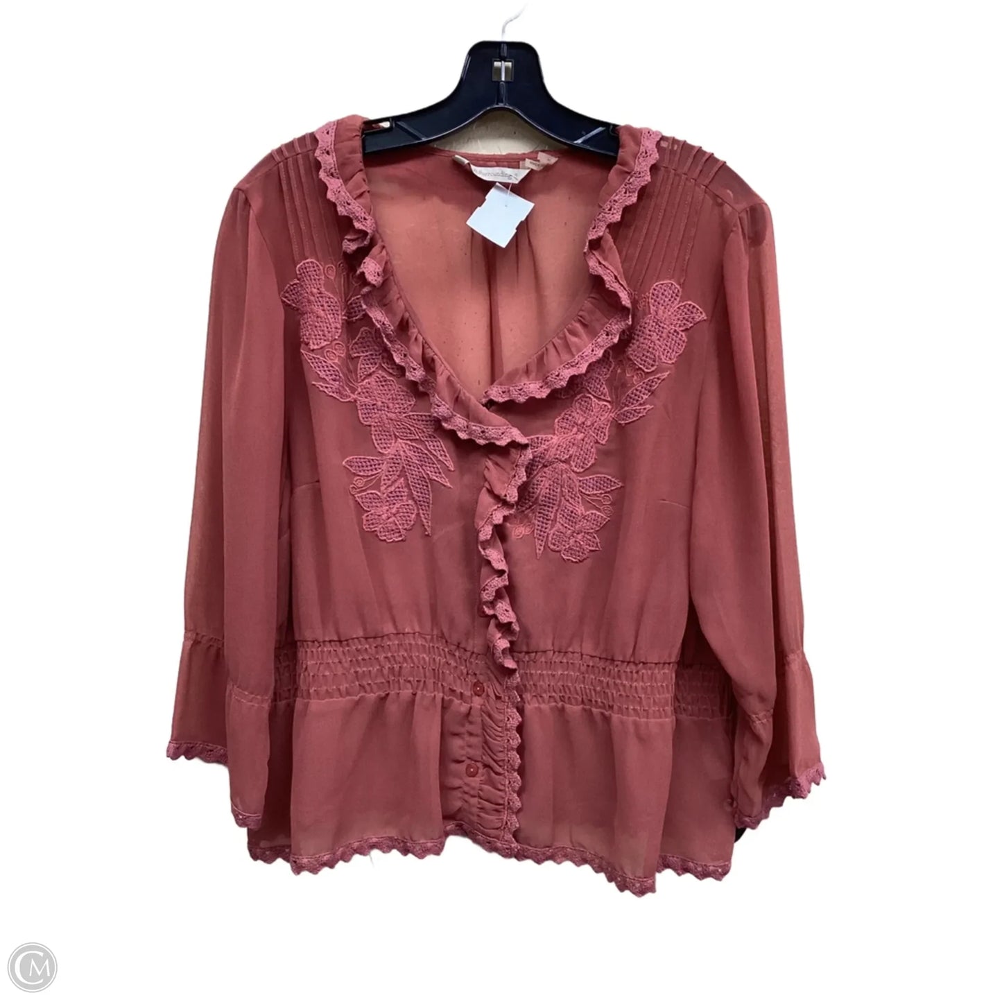 Top Long Sleeve By Soft Surroundings In Pink, Size: L