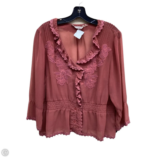 Top Long Sleeve By Soft Surroundings In Pink, Size: L