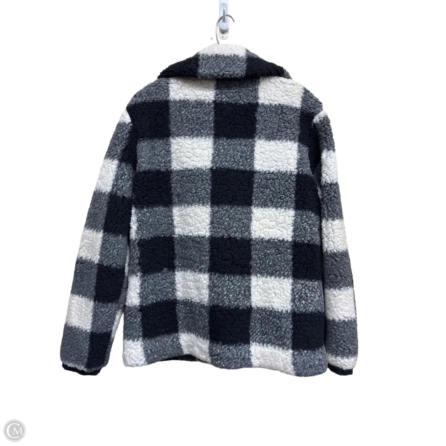 Jacket Faux Fur & Sherpa By Knox Rose In Black & White, Size: L