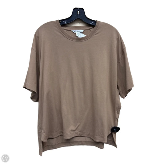 Athletic Top Short Sleeve By Athleta In Tan, Size: Xl