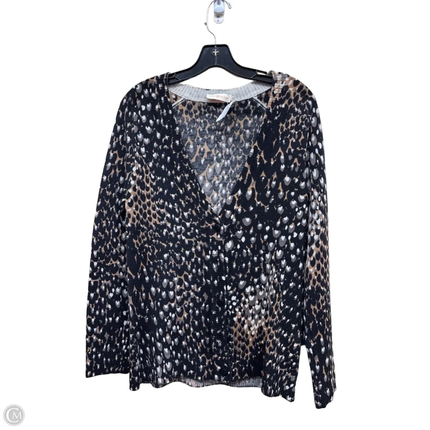 Sweater Cardigan Designer By Tory Burch In Animal Print, Size: M