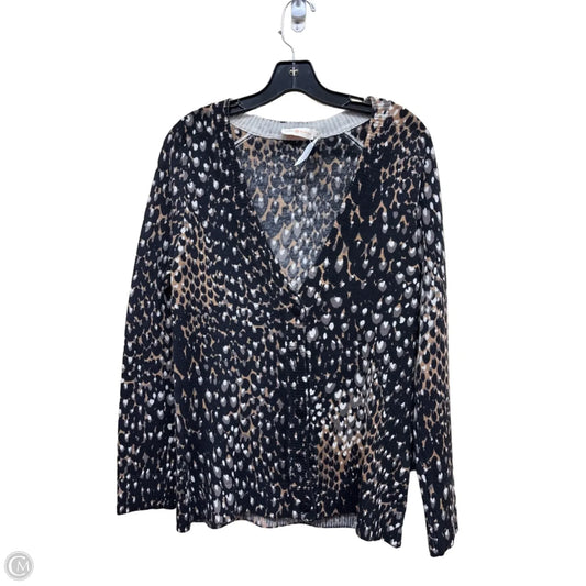 Sweater Cardigan Designer By Tory Burch In Animal Print, Size: M