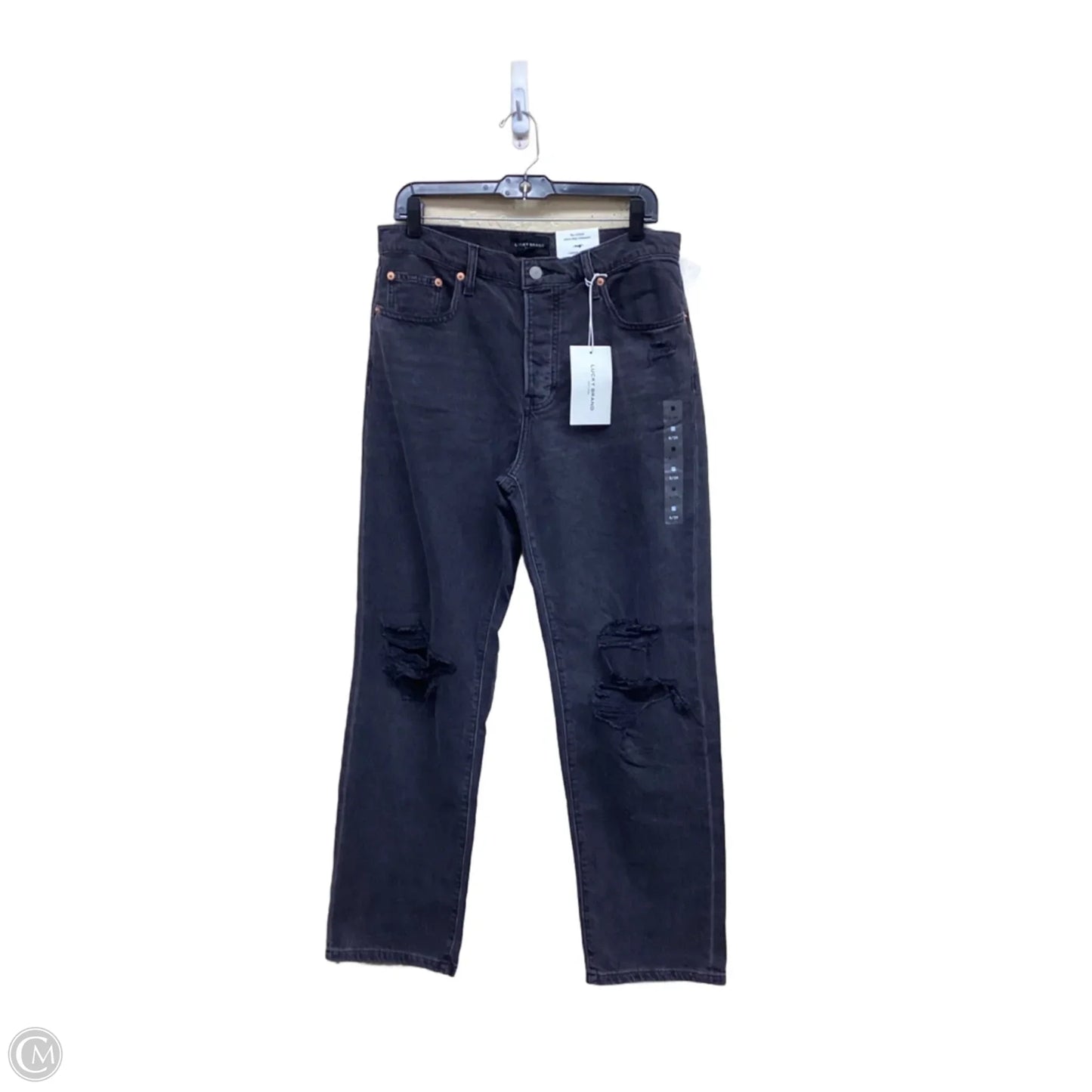 Jeans Straight By Lucky Brand In Black Denim, Size: 8