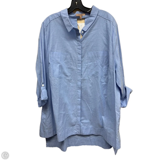 Top Long Sleeve By Gibson And Latimer In Blue, Size: 3x