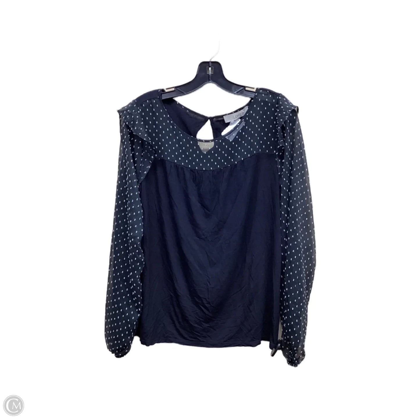 Top Long Sleeve By Loft In Polkadot Pattern, Size: S