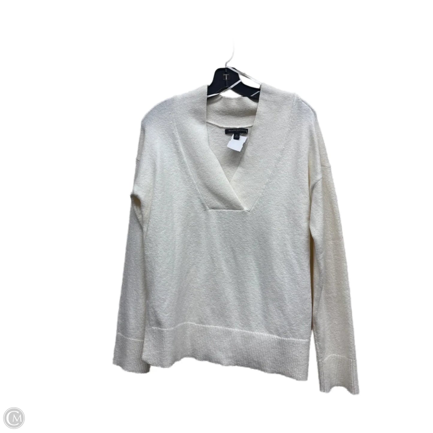 Top Long Sleeve By Banana Republic In Cream, Size: M