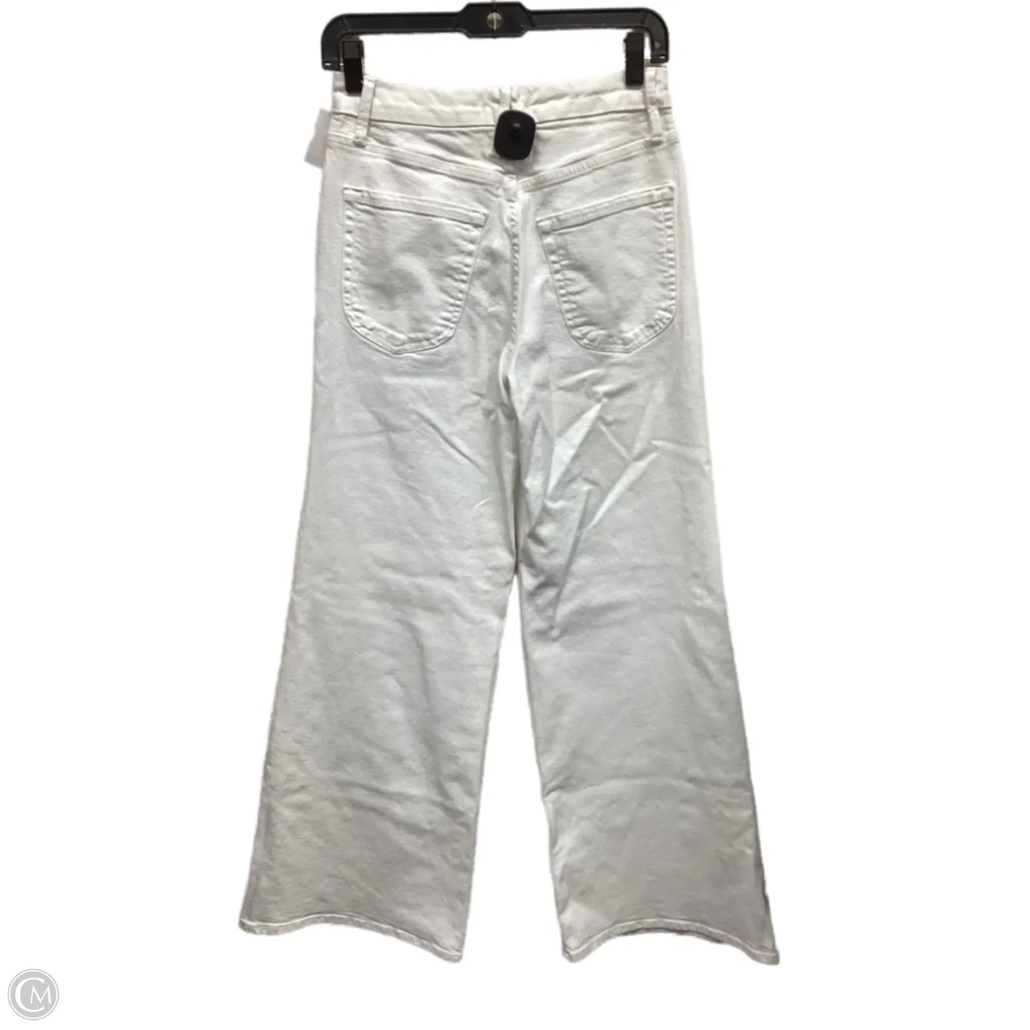 Jeans Wide Leg By Good American In White Denim, Size: 8