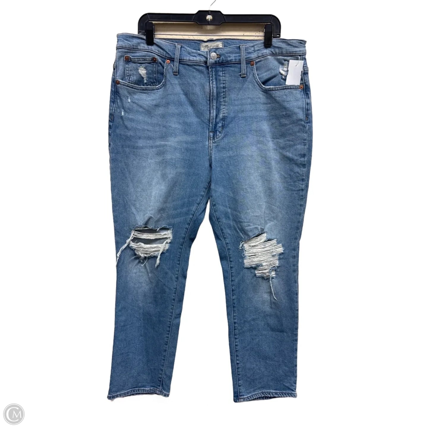 Jeans Straight By Madewell In Blue Denim, Size: 14