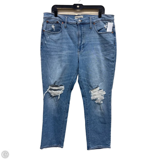 Jeans Straight By Madewell In Blue Denim, Size: 14