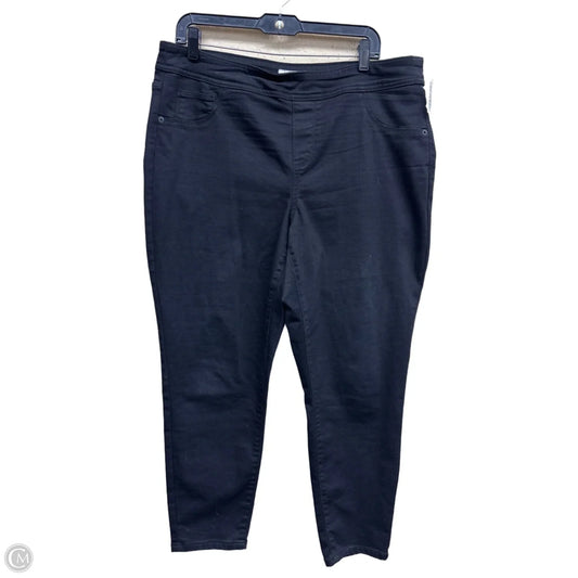 Jeans Skinny By Ava & Viv In Black Denim, Size: 16