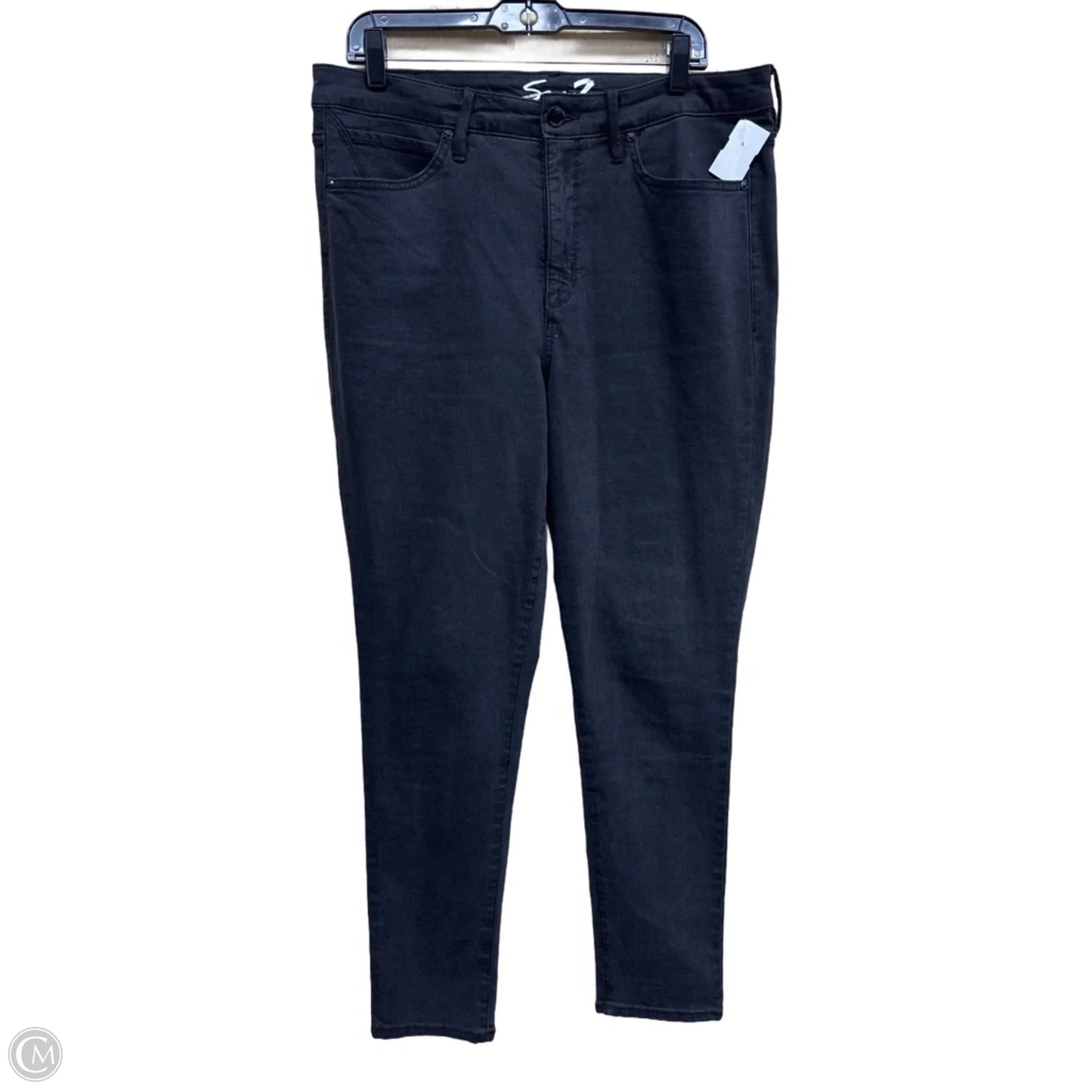 Jeans Skinny By Seven 7 In Black Denim, Size: 14