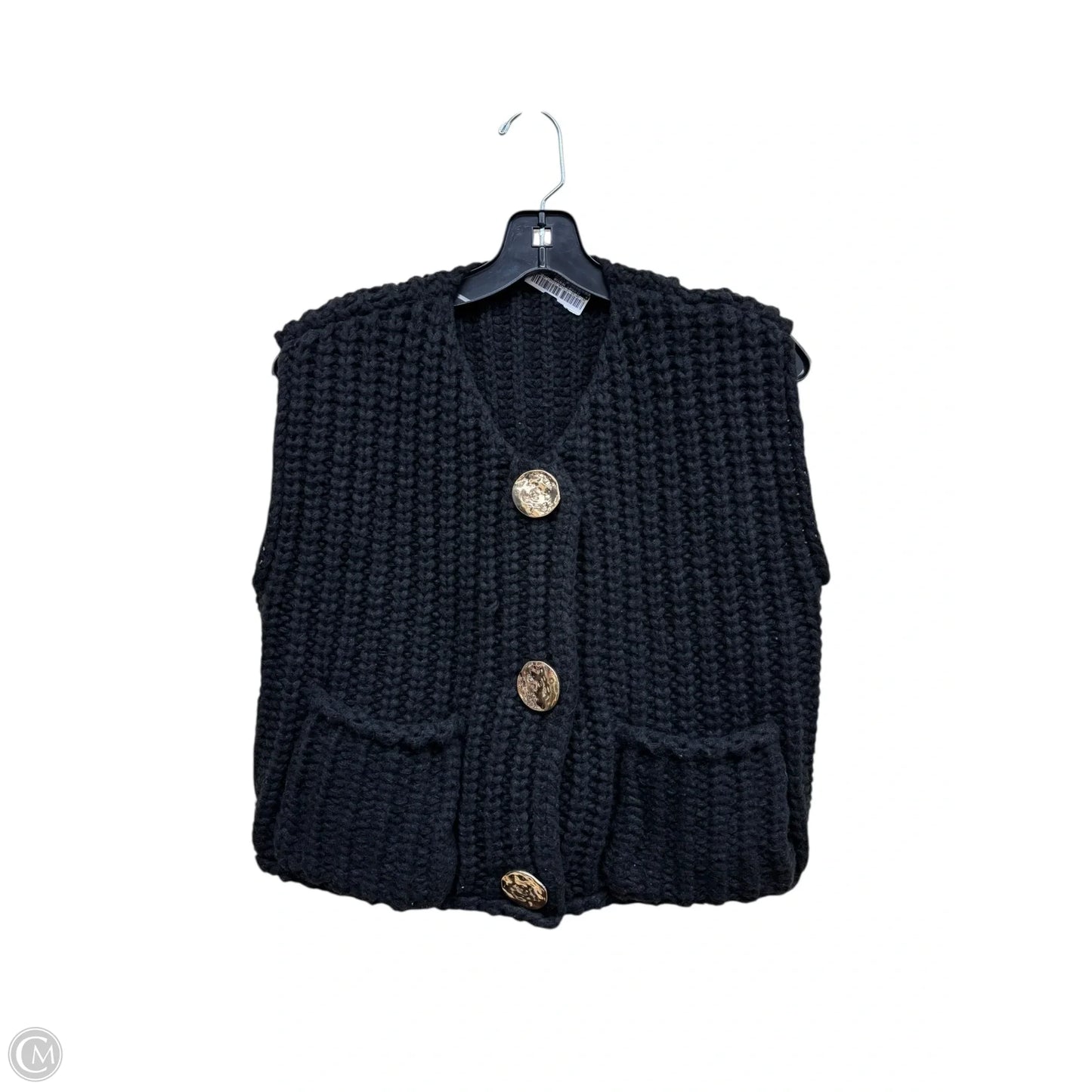 Vest Sweater By Clothes Mentor In Black