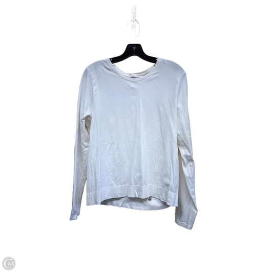 Athletic Top Long Sleeve Crewneck By Athleta In White, Size: L