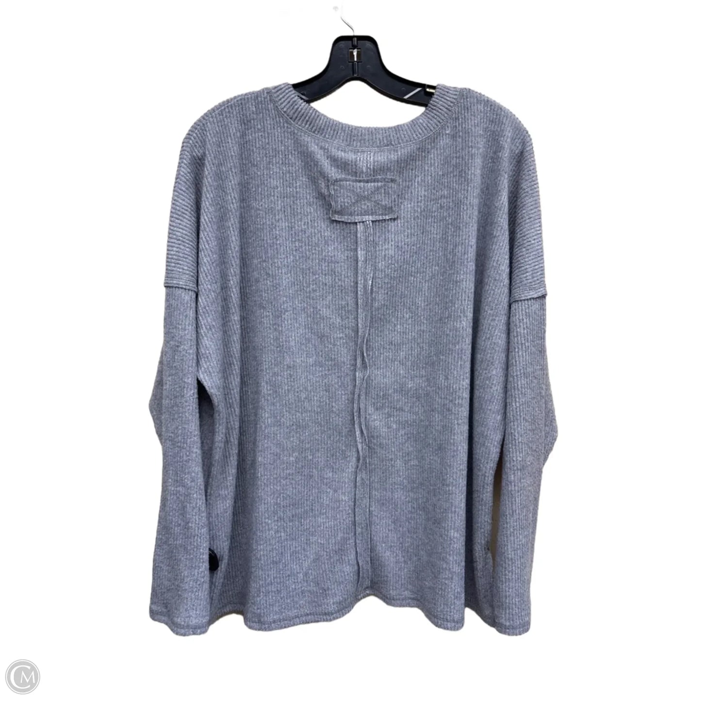 Top Long Sleeve By Zenana Outfitters In Grey, Size: S