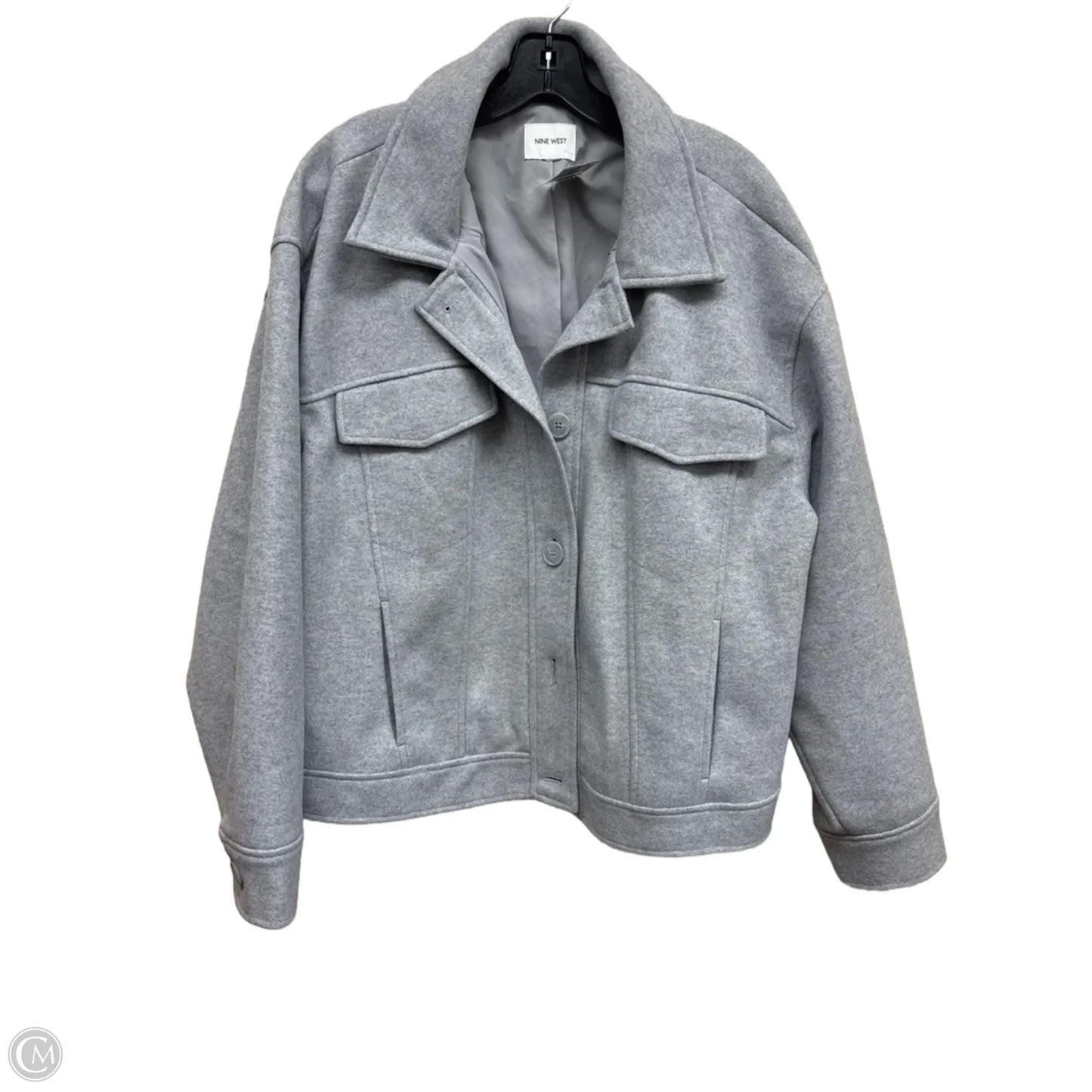 Jacket Fleece By Nine West In Grey, Size: 0